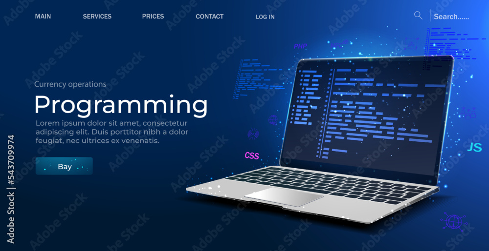 Software, web development, programming concept. Abstract programming ... Best laptop for programming and web development